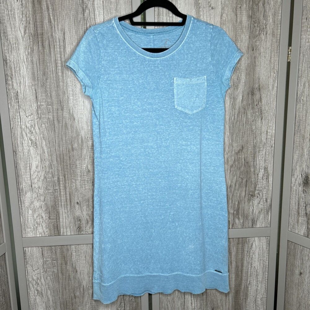 Gramicci T-Shirt Dress Short Hemp Organic Cotton Short Sleeves Blue Color Size S
